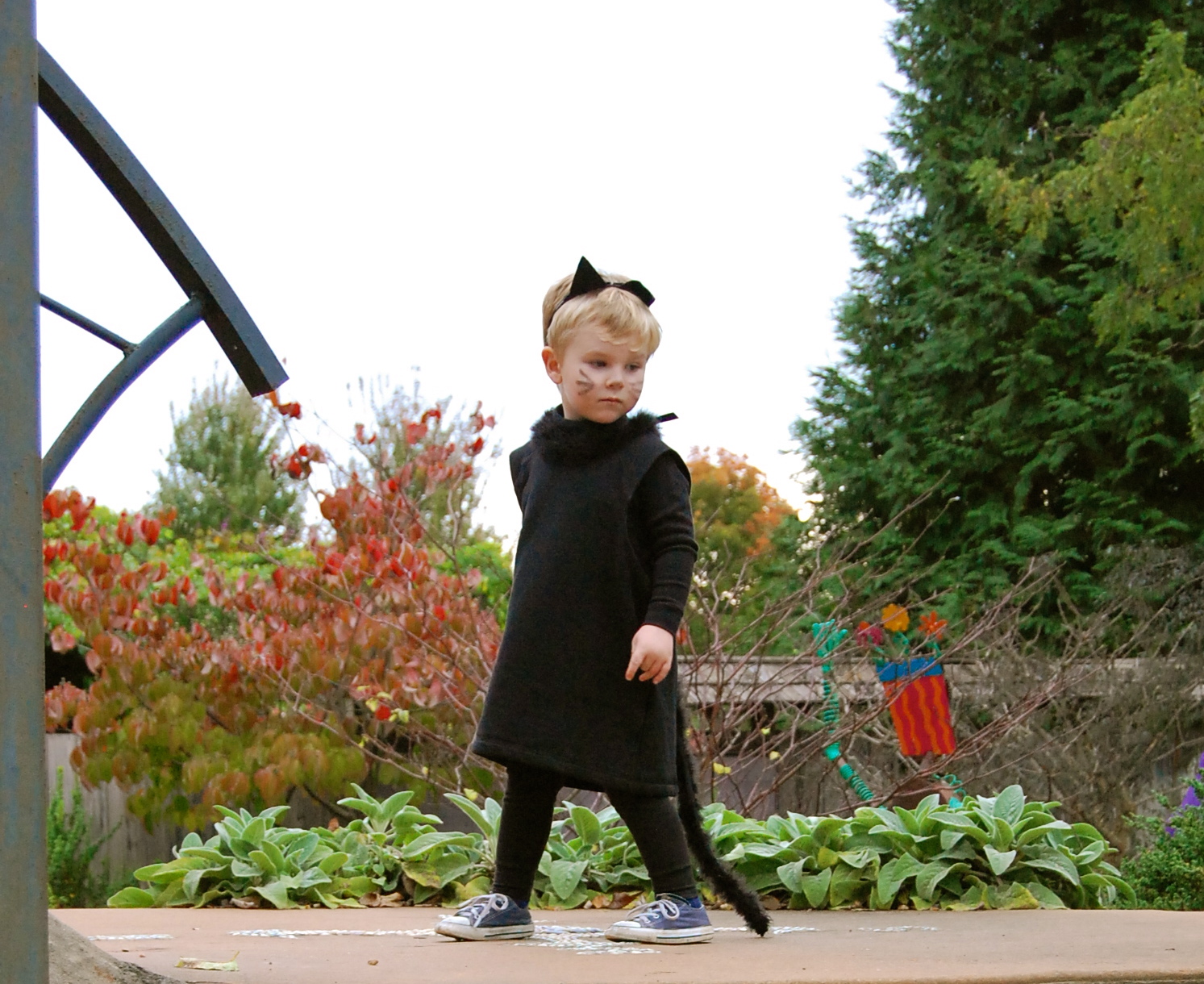 Need a last minute kids Halloween costume? This DIY cat costume is simple and cute!