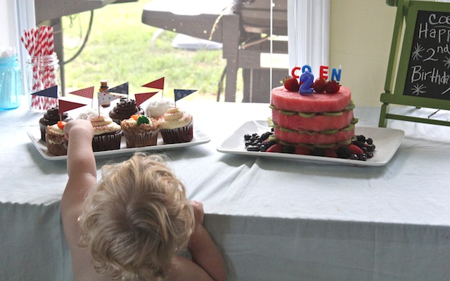 Cupcakes and watermelon cake are hard to wait for when you're only 2!