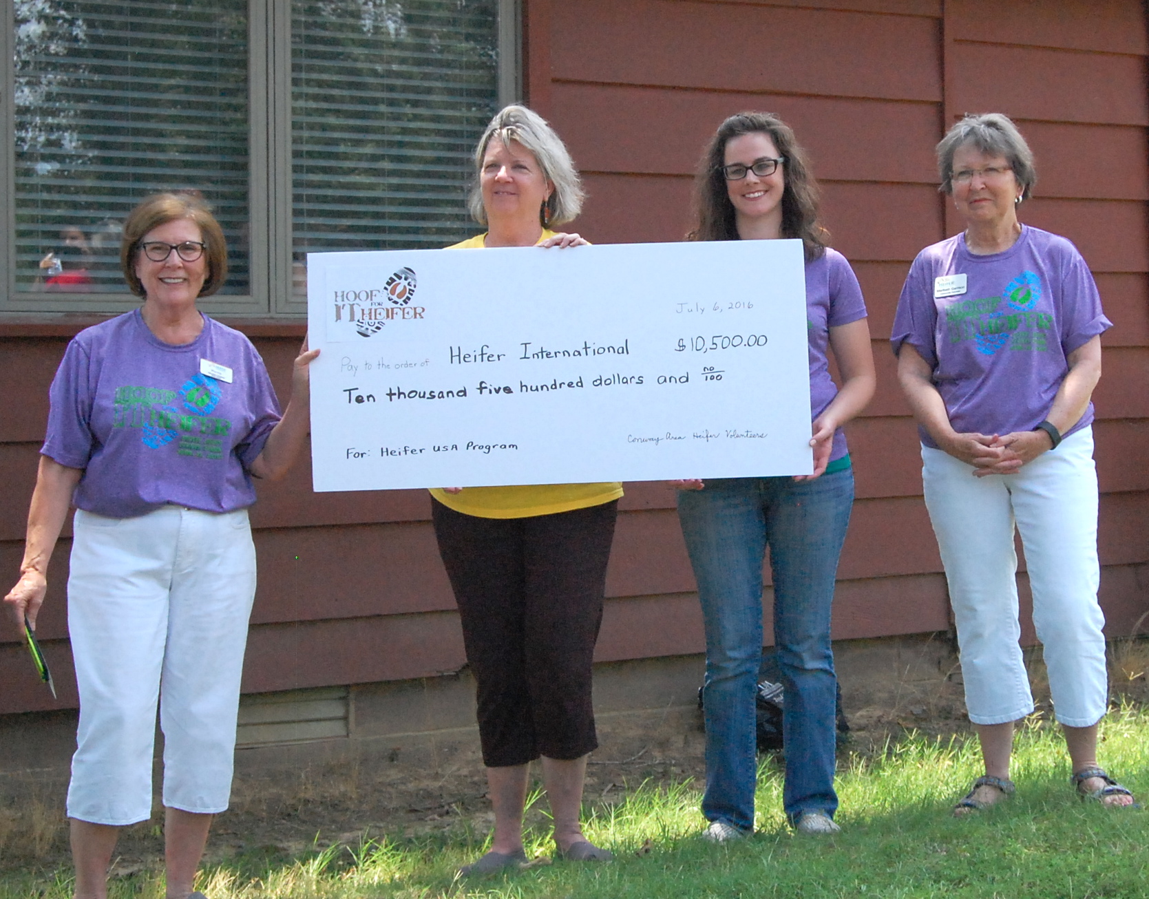We presented a check to Heifer USA for more than $10,000, the proceeds from the 2016 Hoof it for Heifer Trail Run!