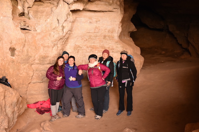 Scrambled down and then back up in the Indian Rockhouse to reach the cave